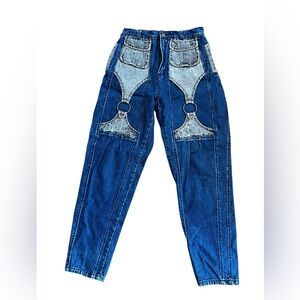 High waist vintage 90’s denim two toned jeans San Laurance